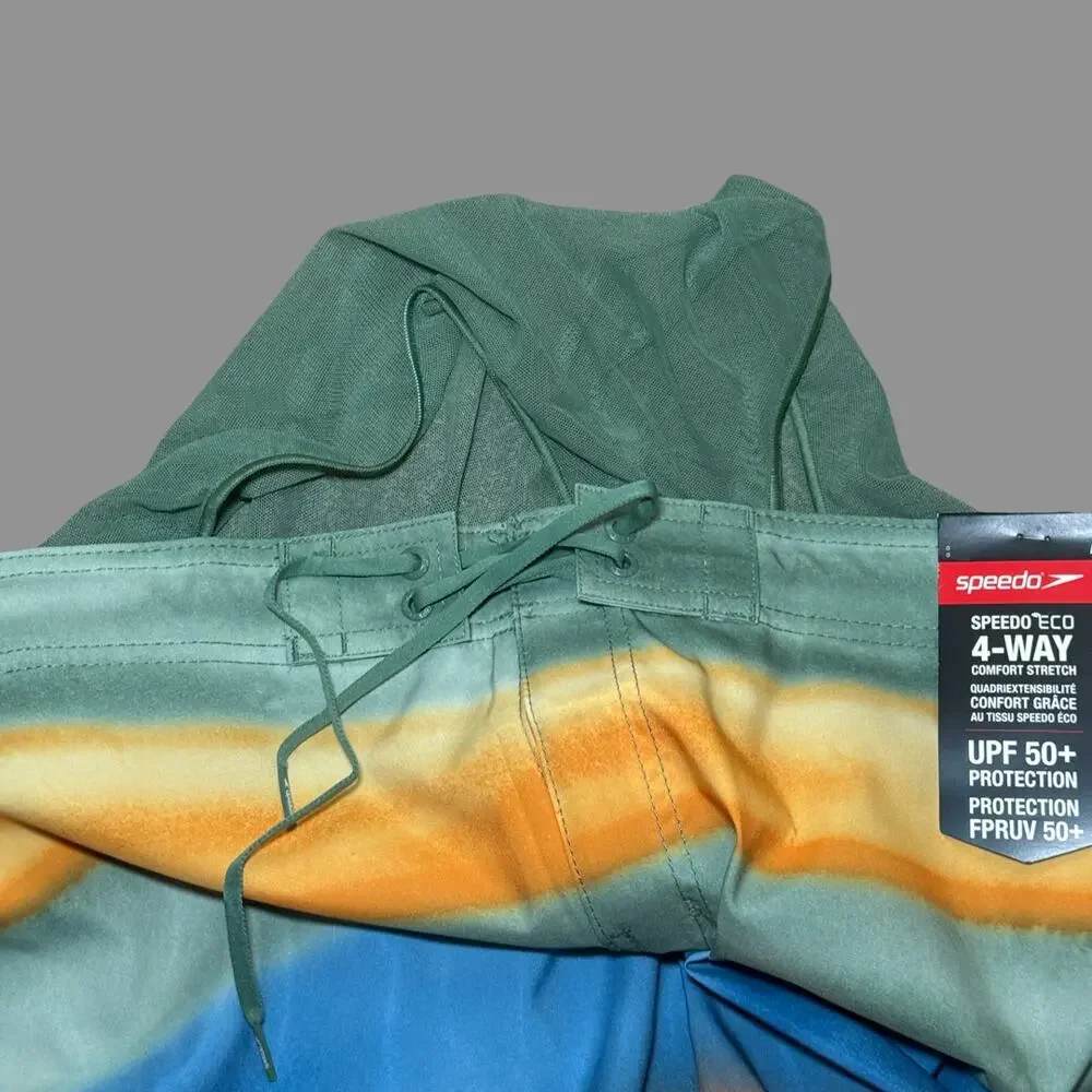 Speedo Coastal Ombre Swim Trunks Eco Stretch L NWT